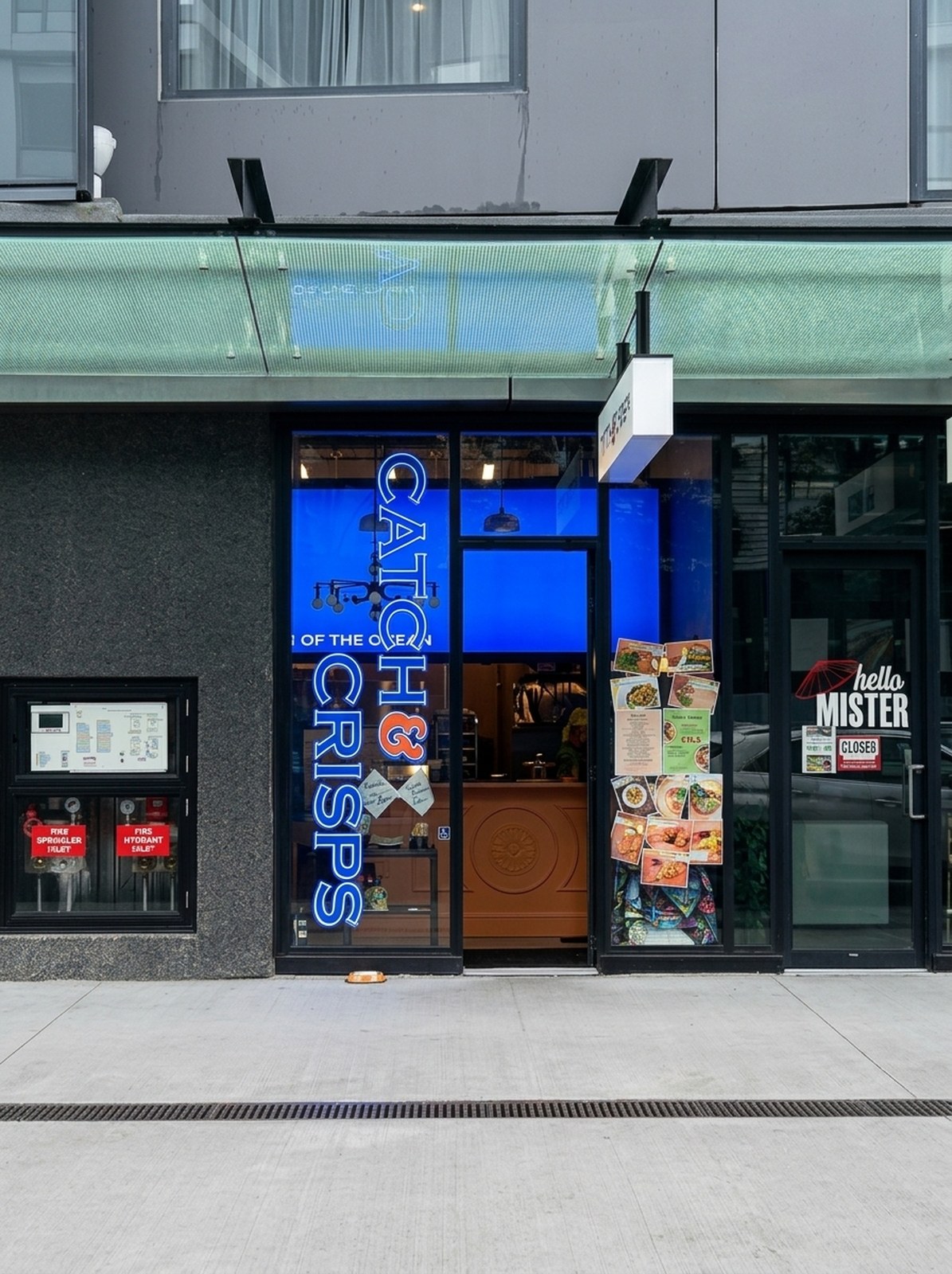 Catch & Crisps storefront at 100 Halsey Street Wynyard Quarter Auckland CBD